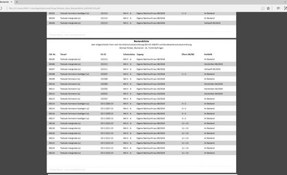 Testudo Base 2 Bestandsliste PDF-Export